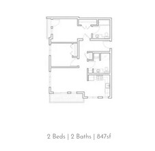 2 Bed 2 Bath 411 floor plan